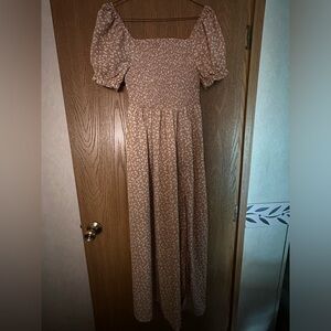 Long Pink Floral Dress